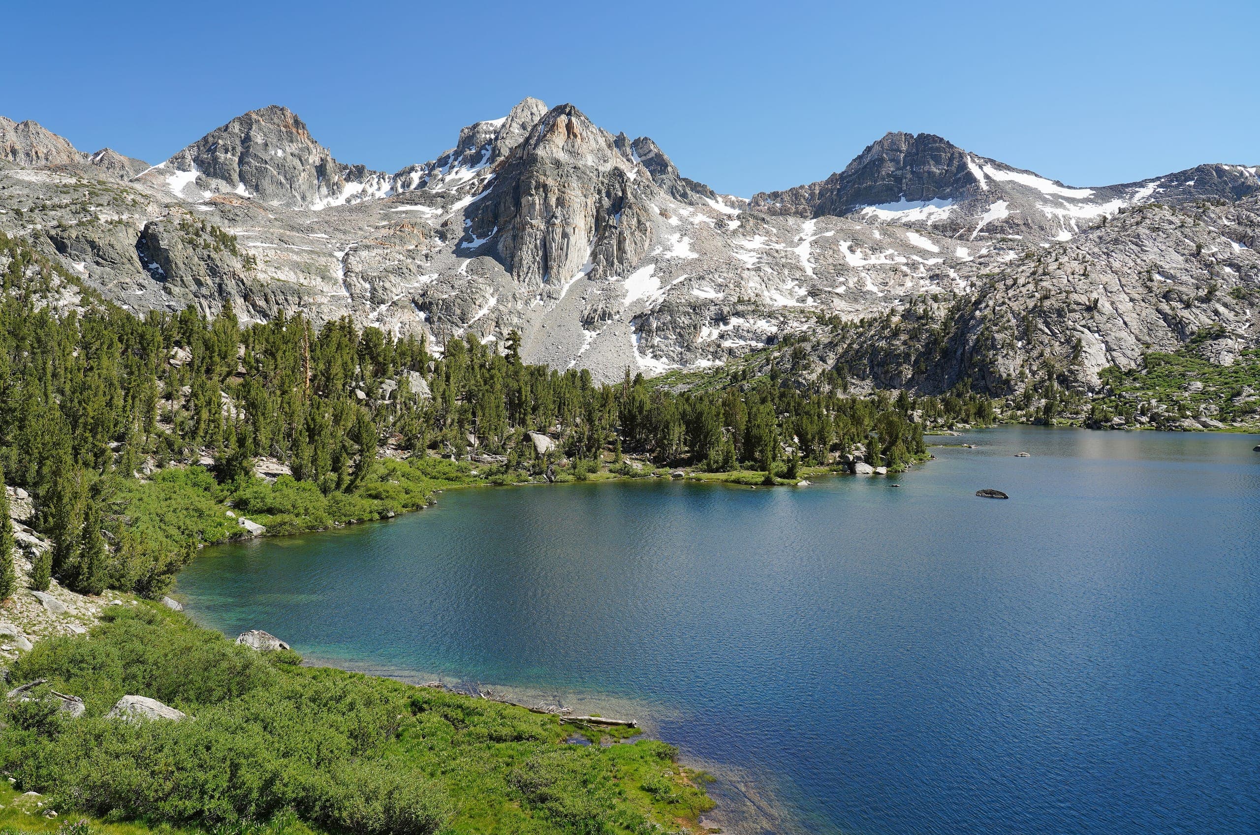 The Rae Lakes basin in the High Sierra