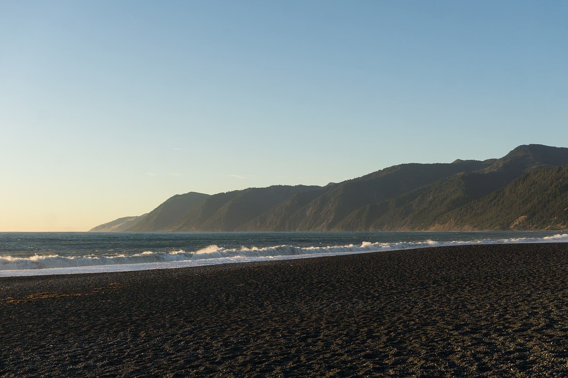 Black Sands Beach at Shelter Cove, where the Lost Coast Trail ends